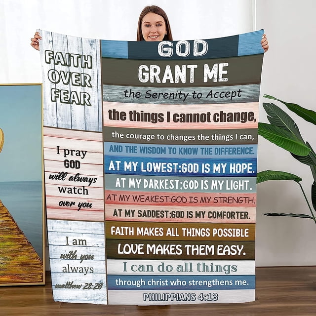 LHSHID Bible Verse Blanket Inspirational Religious Gift with Bible Verse Religious Gifts for Women 50x60in