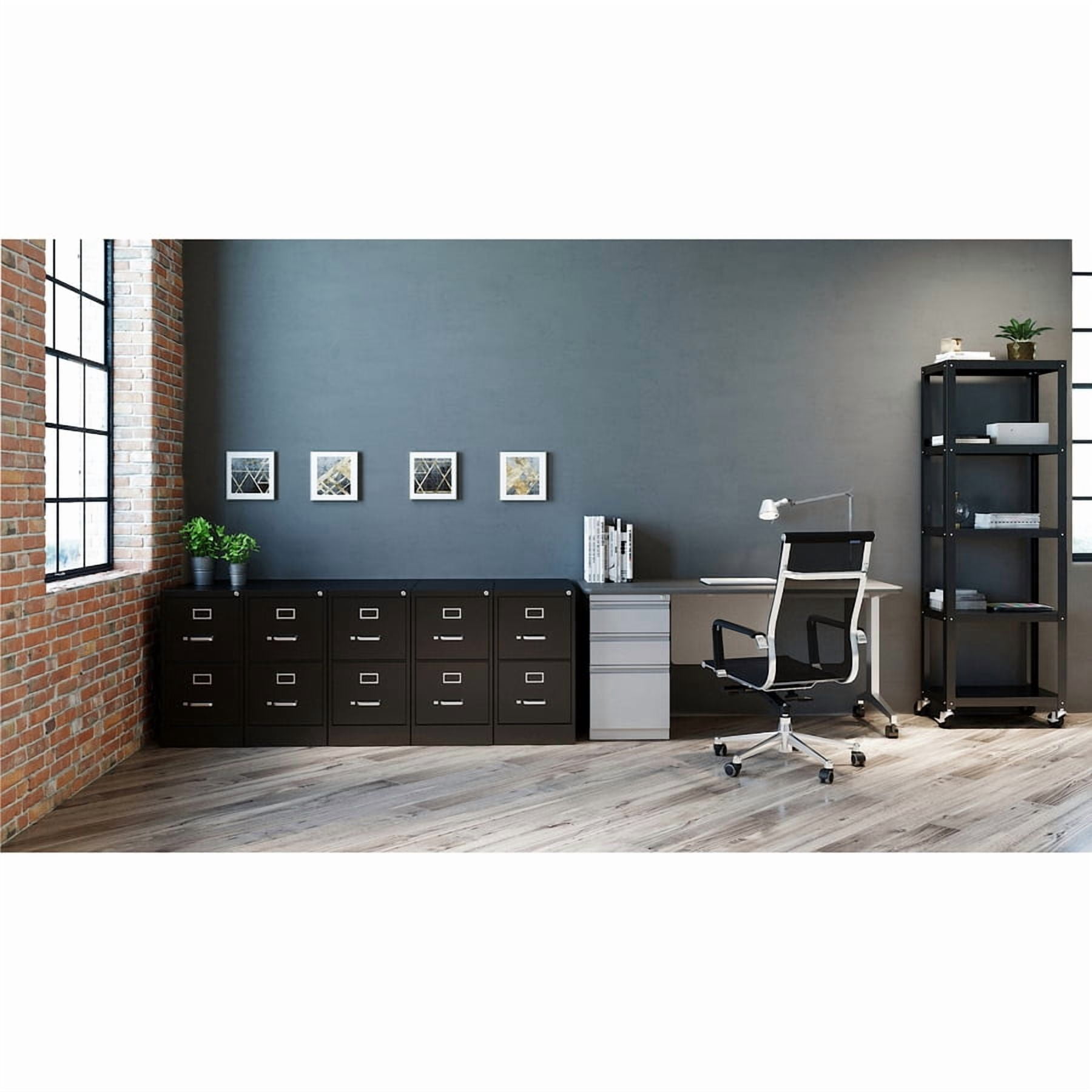Lorell Fortress Series Vertical File Cabinet Steel,15 inch x 26.5 inch x 28.4 inch, Black