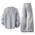 thumbnail image 5 of mihongmao Mens Sweatsuits 2 Piece Set Men's Solid Color Sport Casual Fashion Pocket Pants Short Sleeve Round Neck Set Dark Gray 2X, 5 of 7