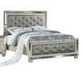 thumbnail image 4 of LiviNest California King Bed: Modern Glamorous Upholstered Bed with Mirror Trim - Silver Gray Tufted Headboard & Footboard for Hotel Room Setup & Guest Accommodation, 4 of 6