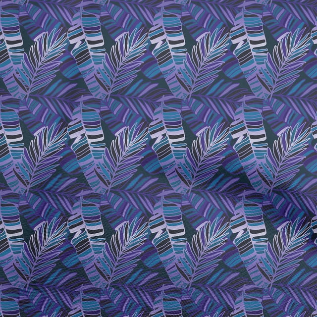 oneOone Tissu Velours Violet Feuilles Matériel de Robe Tissu Imprimé Tissu au Mètre 58 Pouces de Large