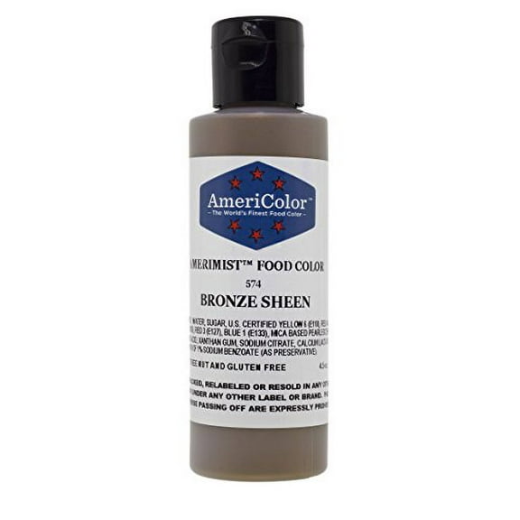 AmeriColor AmeriMist Bronze Sheen, 4.5 Ounce, Airbrush Food Color