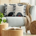 thumbnail image 5 of Ambesonne Indie Throw Pillow Cover 2 Pack, Audio Cassettes Records, 18", Black White Cream, 5 of 7