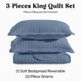 thumbnail image 5 of Moonlight20015 3 Piece Quilt Set Lightweight Ultrasoft Microfiber Bedding Washed Blue Color Queen, 5 of 13