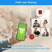 WiFi Caregiver Call Button for Elderly at Home — Portable Life Alert System with App Notification — No Monthly Fees — Indoor Use — Easy One-Touch Operation — Includes Lanyard