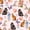Pink 04, variant on Manfei Kawaii Kitten Shower Curtain 72Wx72L, Boho Western Flower Bathroom Curtain, Cream
