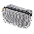 thumbnail image 1 of BOKYAN Bolso Bandolera Elegante con Pedrería Brillante y Cadenas Desmontables para Mujer Silver 23 cm x 16 cm, 1 of 8