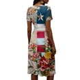 thumbnail image 5 of 4th Of July Dresses for Women Wrap V-Neck Hight Waist Midi Sundress Usa Flag Midi Cover Ups Dress Cocktail Party Dress, 5 of 5