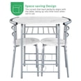 thumbnail image 6 of Gexandy Dining Table Set, Modern Dining Table and 2 Chairs, Small Kitchen Table Set for 2 with Wine Rack Breakfast Table and Chairs for Kitchen Home Apartment, White, 6 of 9