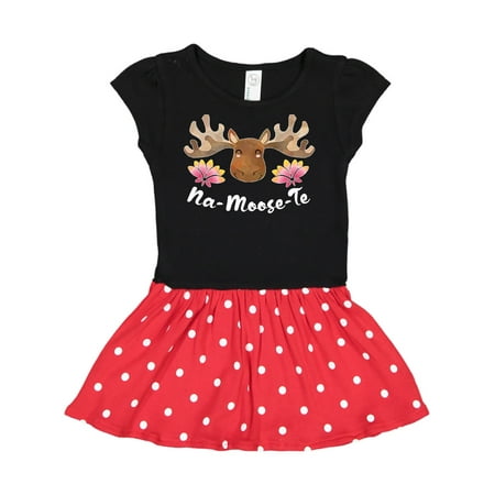 

Inktastic Na-Moose-Te Cute Moose Greeting Gift Toddler Girl Dress