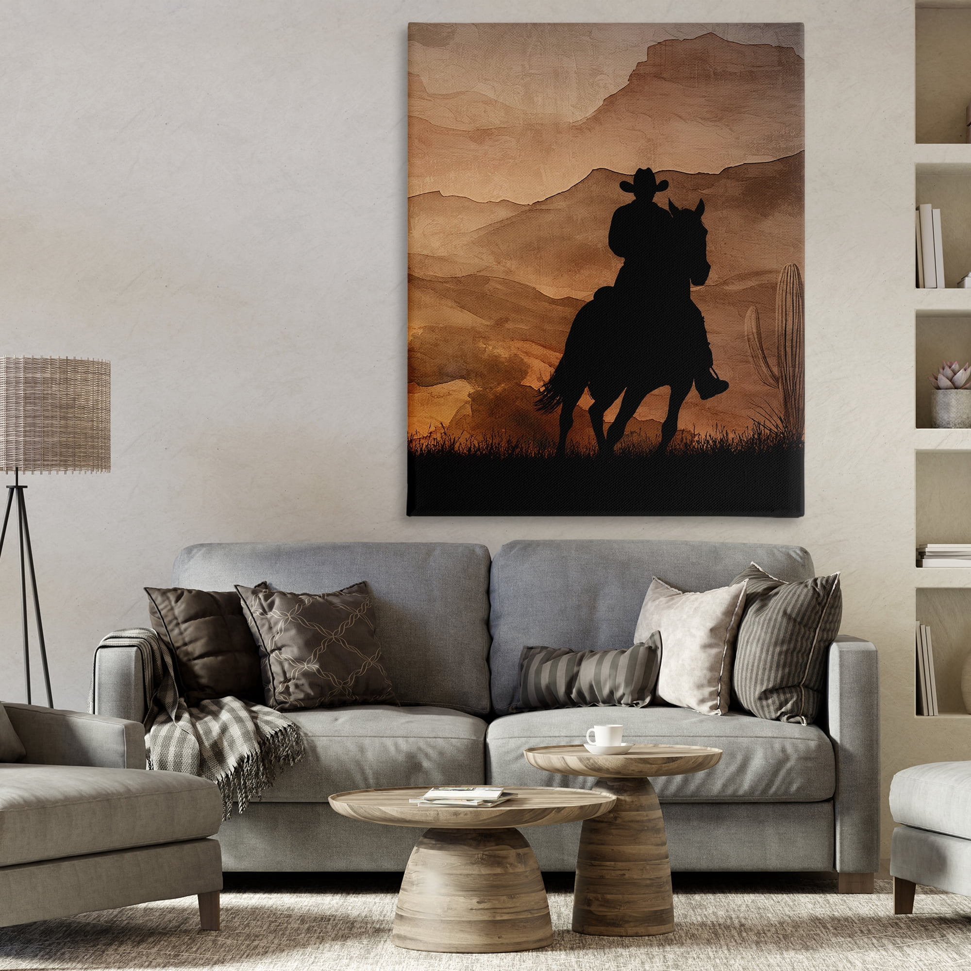 Stupell Industries Cowboy's Sunset Ride Canvas Wall Art, design by Kim Allen