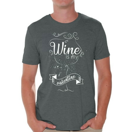 Awkward Styles Wine Is My Valentine Shirt Valentine Tshirt for Men Funny Valentines Day T Shirt Valentine's Day Gift Idea for Him Wine Lover Shirt Valentine Tshirt for Men Wine Party Outfit