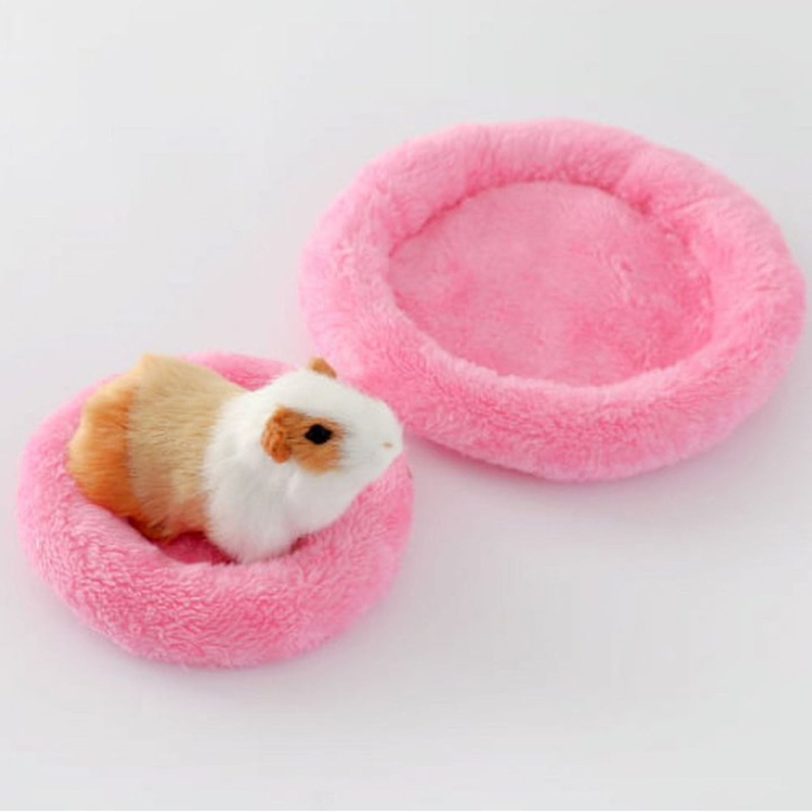 Nallwabiu Hamster Bed Small Animal Bed， Soft Warm Fleece Cage Mat Pad， Cozy Sleeping Nest for Guinea Pigs Hedgehog Mice Rats Chinchilla (Hot Pink， 5.9”x8.66”)