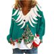 thumbnail image 2 of Cárdigan informal con estampado navideño para mujer, chaqueta con botones, blusa de poliéster, 2 of 5