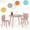 thumbnail image 7 of UTEX Kids Wood Table and Chair Set, Kids Play Table with 2 Chairs,3 Pieces Round Play Tablet for Toddlers, Girls, Boys,Light Red, 7 of 7