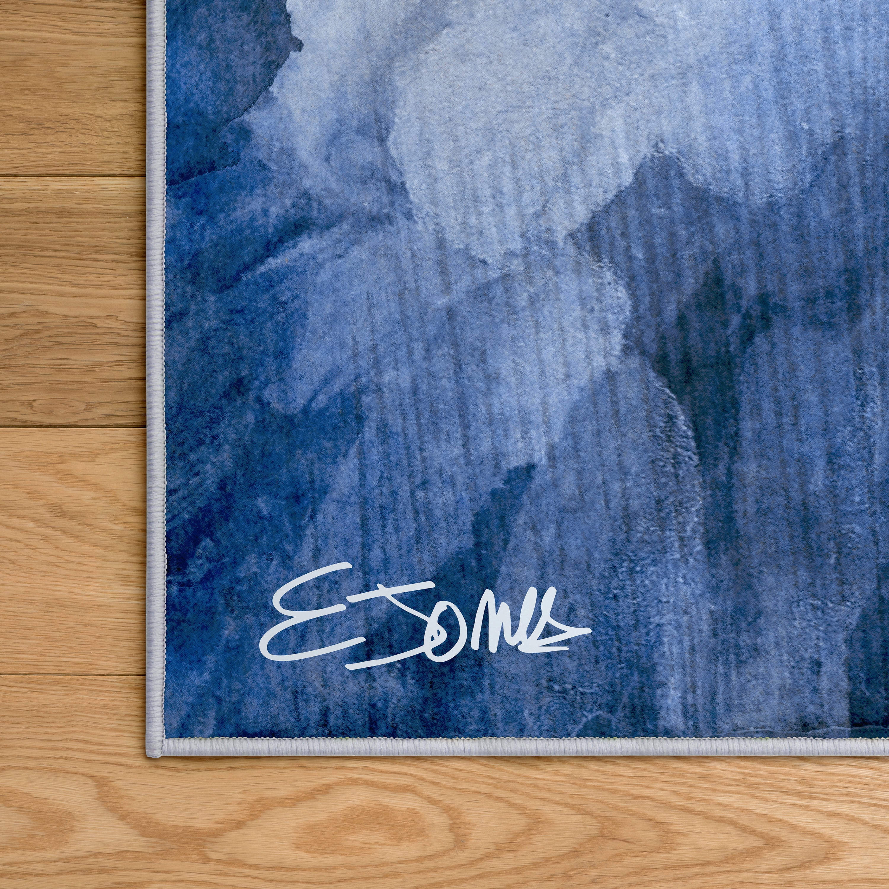 Frosted Glass Washable Abstract Art Area Rug size 8'x10', Power-loomed, Heavenly Softness with Non-Slipping Backing