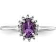 thumbnail image 5 of Sterling Silver Rhodium Amethyst & Diamond Ring (Size 7) Made In India qdx417-7, 5 of 5