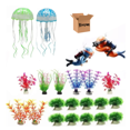 thumbnail image 1 of Plantas Artificiales Bloosom Decorativas Acuario Simulación Medusas Multicolor, 1 of 4