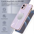 thumbnail image 4 of Compatible with iPhone 12 6.1” Case for Women Girls,Full Camera Lens Protection Raised Reinforced Corners TPU Love Heart Plating Bumper Case Cute Slim Shockproof Case Cover(Elegant Purple), 4 of 14