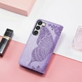 thumbnail image 5 of Allytech Samsung Galaxy S23 Plus Flip Wallet Case, Luxury PU Leather [Butterfly & Flower Embossed] Magnetic Clasp Stand Case Built-in Card Slots & Cash Pocket, Shockproof Wrist Strap Case, Lightpurple, 5 of 6
