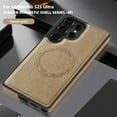 thumbnail image 3 of Magnetic For Samsung Galaxy S22 Phone Case,Compatible with Mag-Safe,Military Grade Drop Protection,Classic PU Leather Shockproof Ultra Slim Anti-fall Thin Fit Rugged Phone Case,Desertgold, 3 of 7