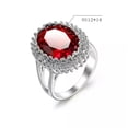 thumbnail image 5 of GKNET 925 Silver Ruby Ring Oval Red Zircon Crystal Rings Women Fashion Rings-7#, 5 of 6