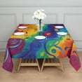 thumbnail image 3 of Colorful Circular Pattern Square Tablecloth,Waterproof Square Table Cover,Wipeable Spillproof Washable Table Cover for Home Kitchen Party Decor 42"X42"(107x107cm), 3 of 6