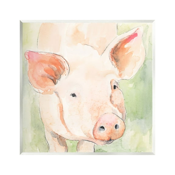 Stupell Industries Modern Pig Portrait Animals & Insects Painting Unframed Art Print Wall Art, 12 x 12