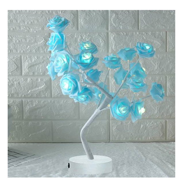 CAROOTU LED Lamp Rose Flower Tree Shape Battery Powered Decorative LED Table Lights Parties Xmas Wedding