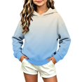 thumbnail image 6 of Hoodies for Teen Girls Oversized Sweatshirts Girls Ombre Hoodie Gradient Color Pullover No-Drawstring Long Sleeve Relaxed Fit Casual Sweatshirt for Fall Winter School Daily Wear (Ages 3-14 Years), 6 of 6