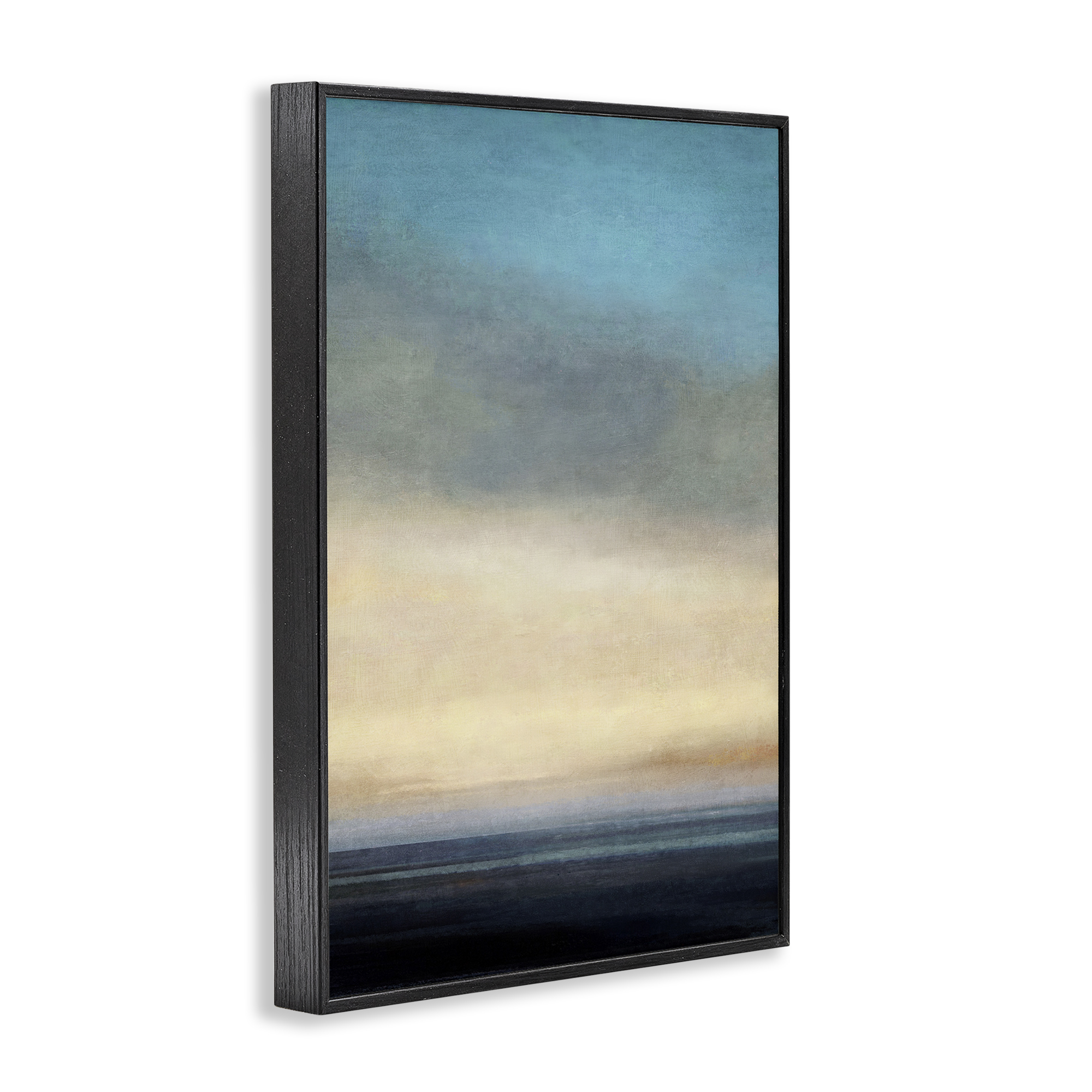 Stupell Industries Stormy Beach Abstraction Coastal Painting Black Framed Art Print Wall Art, 12 x 18