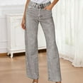 thumbnail image 3 of Sparkly Jeans for Women Glitter Rhinestone High Waisted Straight Leg Bootcut Denim Pants with Pockets Clubwear Streetwear, 3 of 6