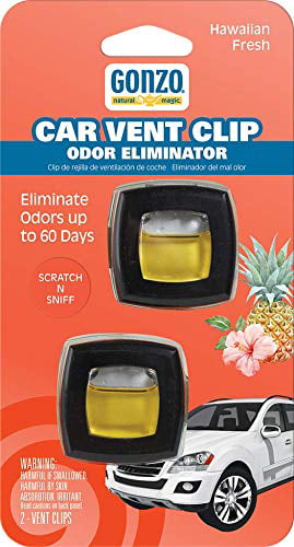 Gonzo Car Vent Clip Odor Eliminator (hawaiian fresh): 2 vent clips -  Walmart.com