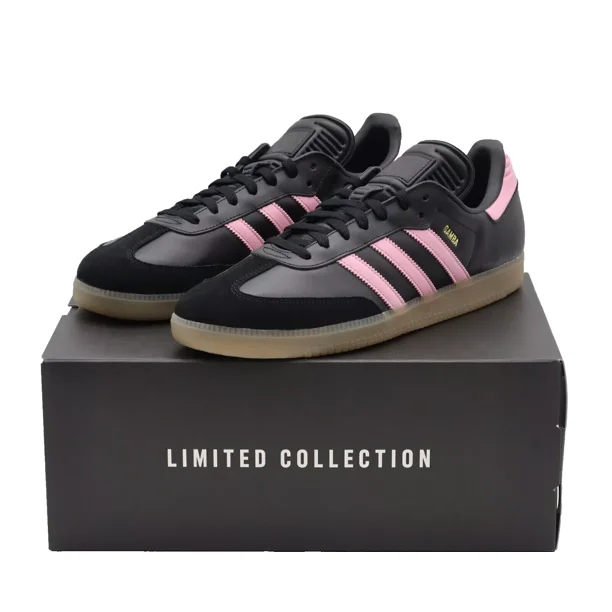 Ad-id-as Samba Sneakers Pink Logo Messi Miami Originals Black Trainers Men Size