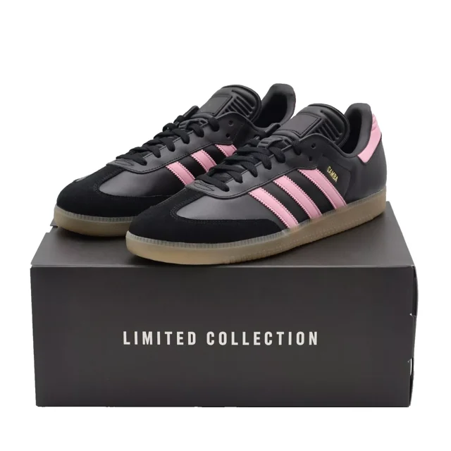 Ad-id-as Samba Sneakers Pink Logo Messi Miami Originals Black Trainers Men Size