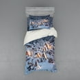 thumbnail image 1 of Ambesonne Winter Bedding Set 3 Pcs, Shirakawago Village, Twin XL, White Brown Black, 1 of 3
