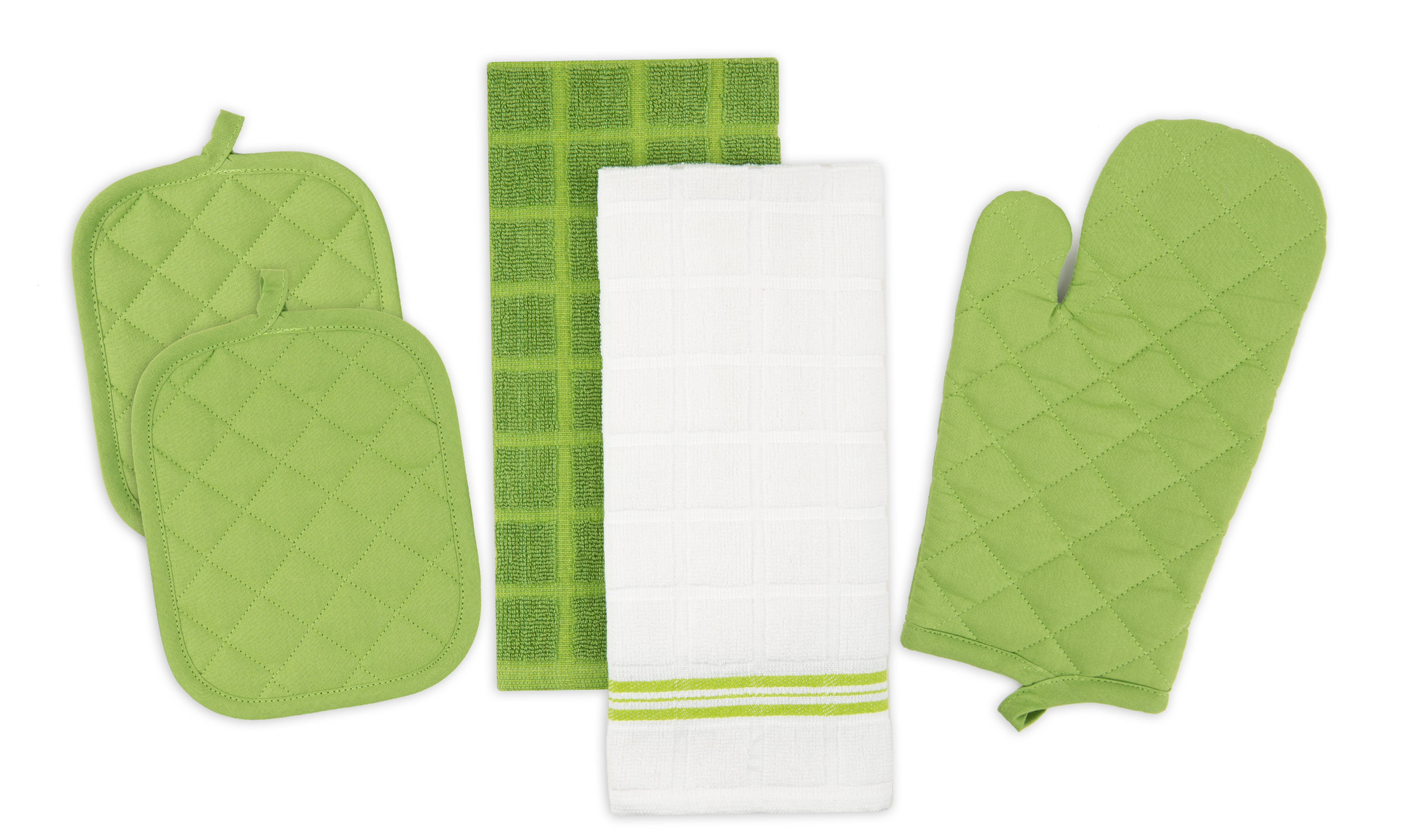 Mainstays Kitchen Towel, Oven Mitt and Pot Holder Kitchen, 5 Piece