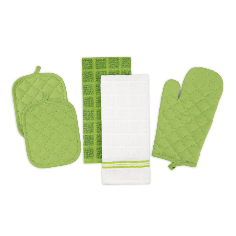 Mainstays Kitchen Towel, Oven Mitt and Pot Holder Kitchen, 5 Piece