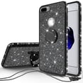 thumbnail image 1 of SOGA Diamond Bling Glitter Cute Phone Case with Kickstand Compatible for iPhone 8 Case, iPhone 7 Case,Rhinestone Bumper Slim with Ring Stand Girls Women Cover for iPhone 7/iPhone 8 Phone Cover Black, 1 of 5