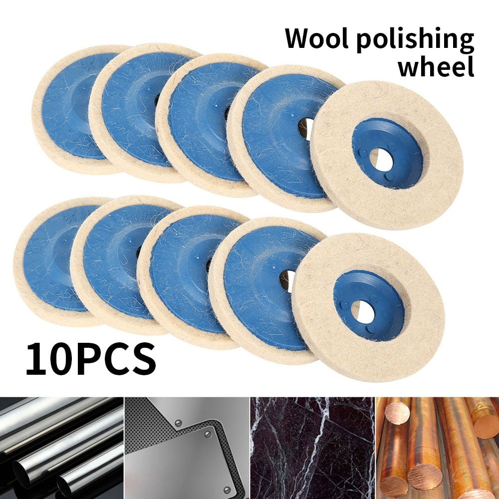 Willstar 10pcs 100mm Wool Buffing Angle Grinder Wheel Disc Pad Set Felt
