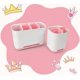 thumbnail image 2 of Organizador de cepillos de dientes eléctrico, soporte para cepillos de dientes, soporte para pasta de dientes, soporte para cepillos de dientes, estuche de maquillaje, baño, 1 pieza (rosa), 2 of 5