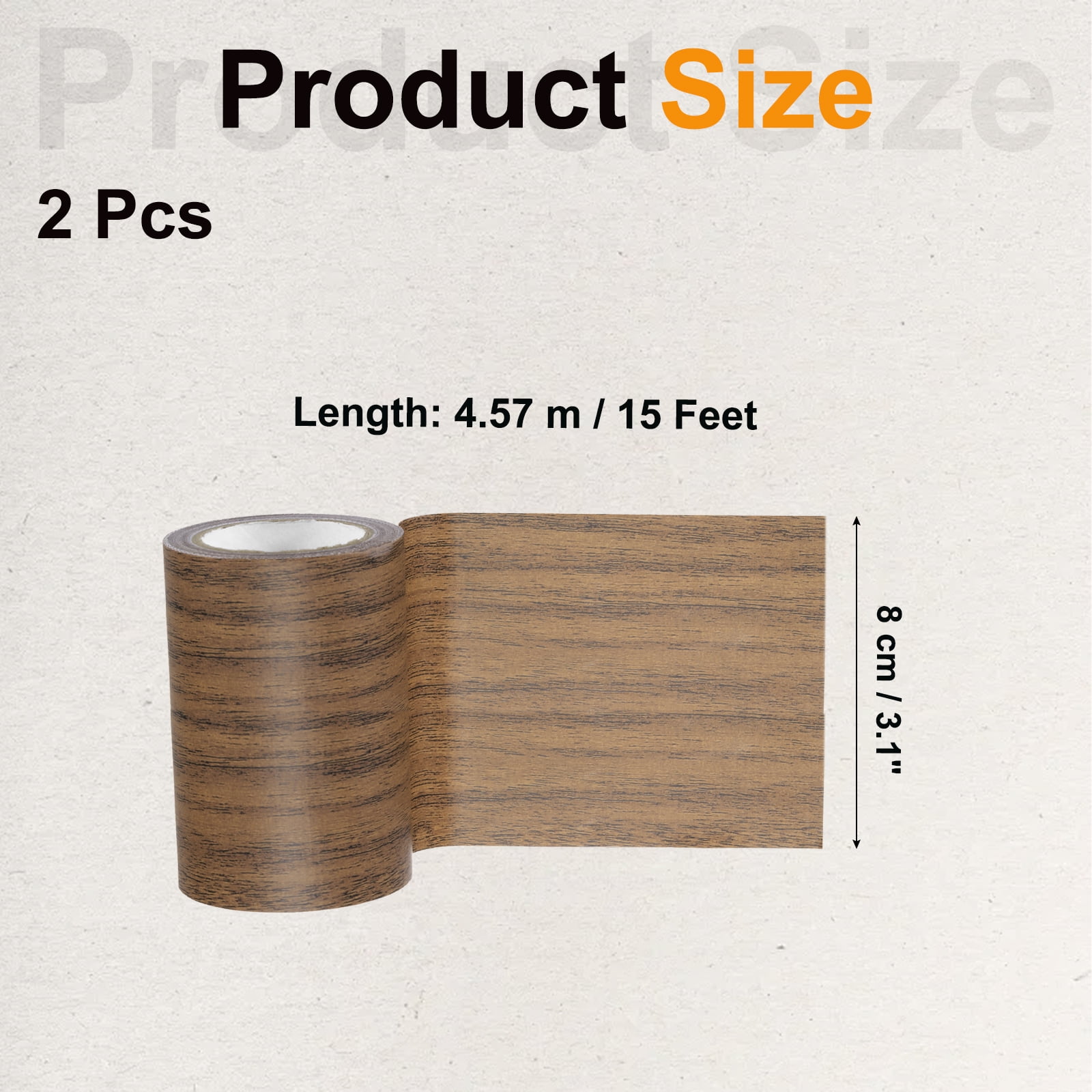 Uxcell Wood Grain Tape, Self-Adhesive Wood Texture Repair Tape for Furniture Dark Brown Oak 3.1" x 15 Ft