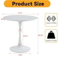 thumbnail image 2 of Tulip Table, 32" Round Dining Table with Metal Table Top and Metal Pedestal, White Kitchen Table, Mid Century Small Dining Table for Dining Room, Kitchen, Small Space, 2 of 16