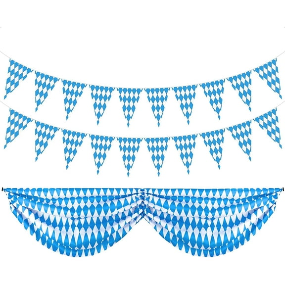 Ebaokuup Oktoberfest Fabric Bunting Banner, Bavarian Pennant for German Beer Festival Party Decorations