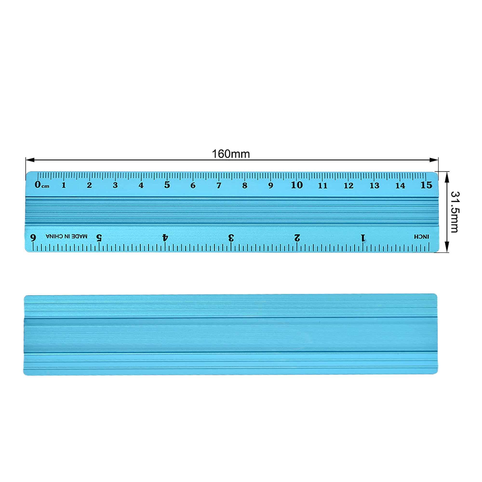 6 Inch Professional Measuring Ruler for Blueprint Draft Aluminium Rulers Blue 