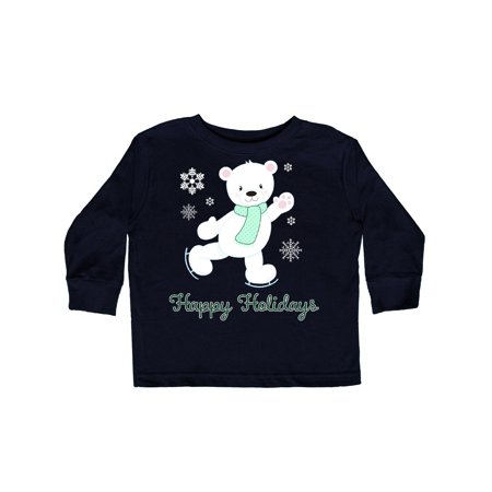 

Inktastic happy holiday polar bear Gift Toddler Boy or Toddler Girl Long Sleeve T-Shirt