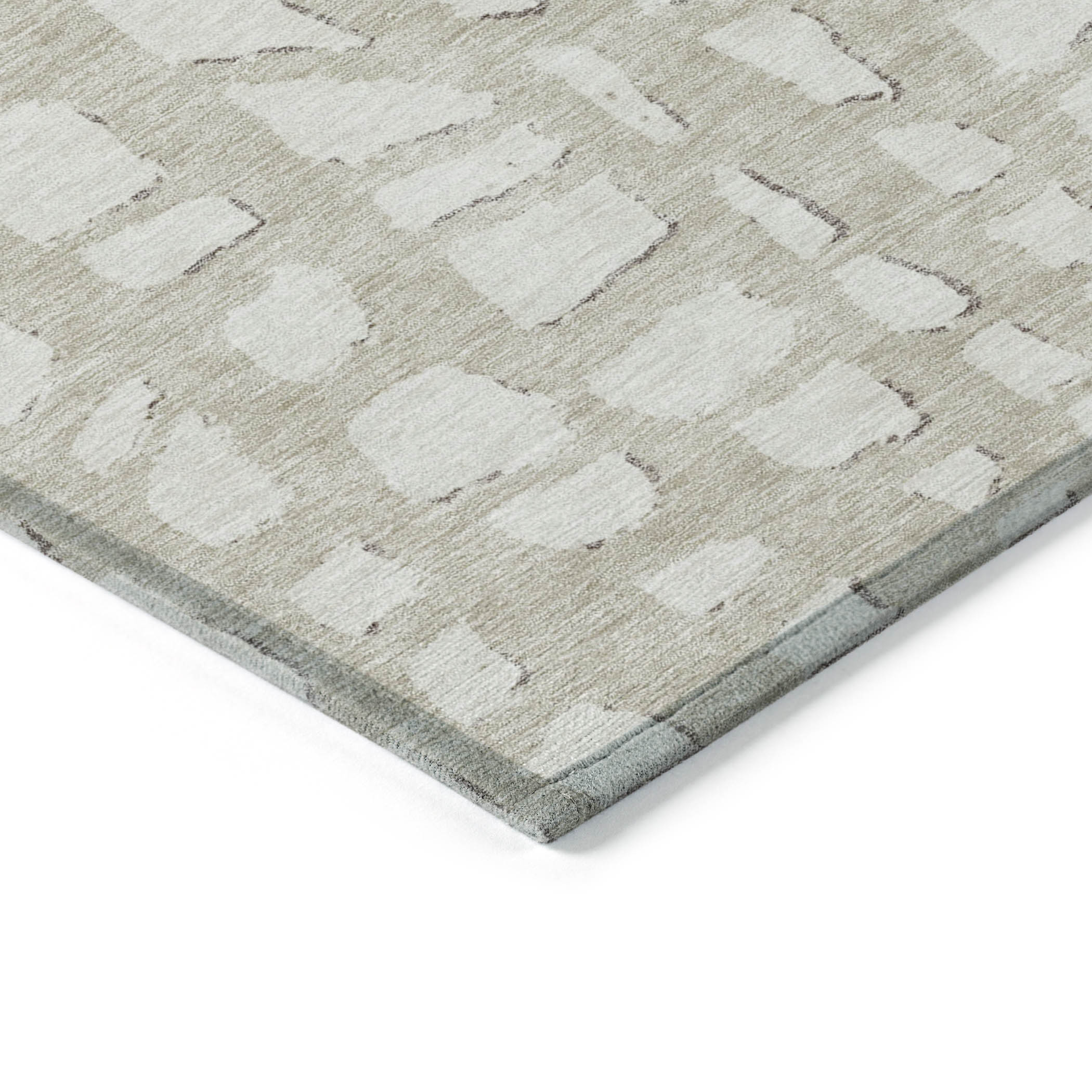 Addison Rugs Chantille Indoor/Outdoor Transitional Squares Beige Washable Rectangle Rug, 3' x 5'