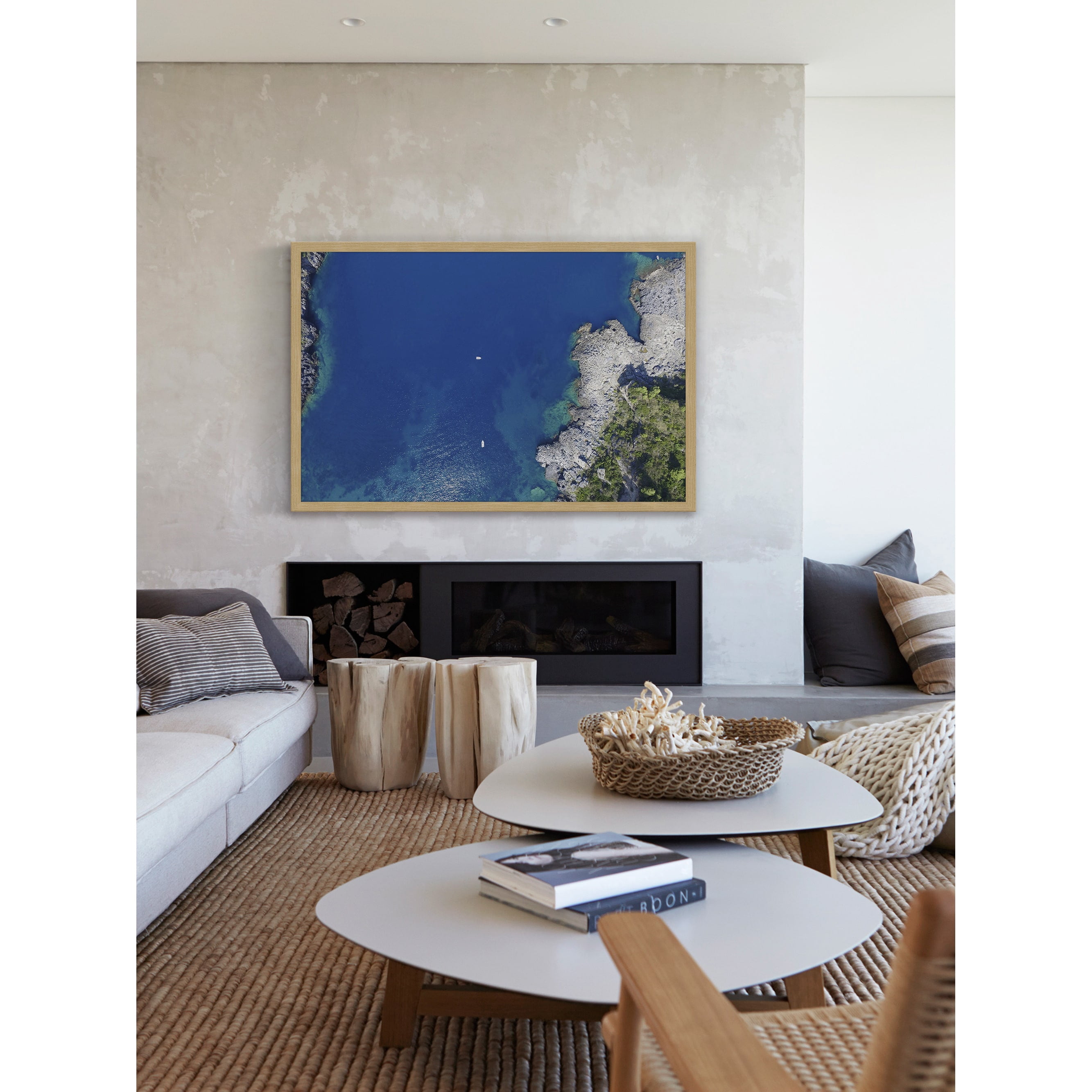 Marmont Hill "Deep Blue Waters" by Alfredo Framed Painting Print