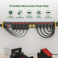 thumbnail image 4 of Green Box Innovations 12 Outlet Long Heavy Duty Power Strip with Individual Switches,3300J Surge Protector Metal Power Strip, Wide Spaced, 6Ft Cord Managment, ETL Listed, 4 of 7