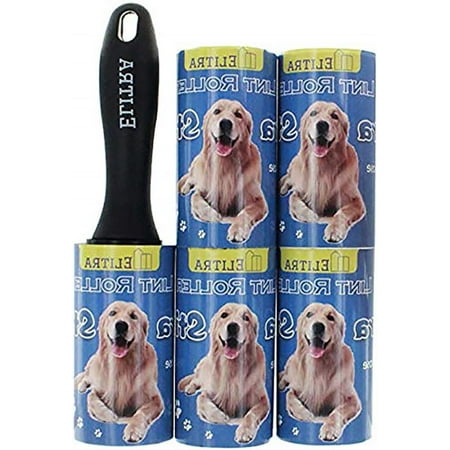 Elitra Extra Sticky Lint Roller For Pet Hair Reusable With Refills For Clothes, Floors & Furniture, Lint Remover & 4 Refill Packs - 450 Sheets Total (Best Pet Hair Remover For Furniture)